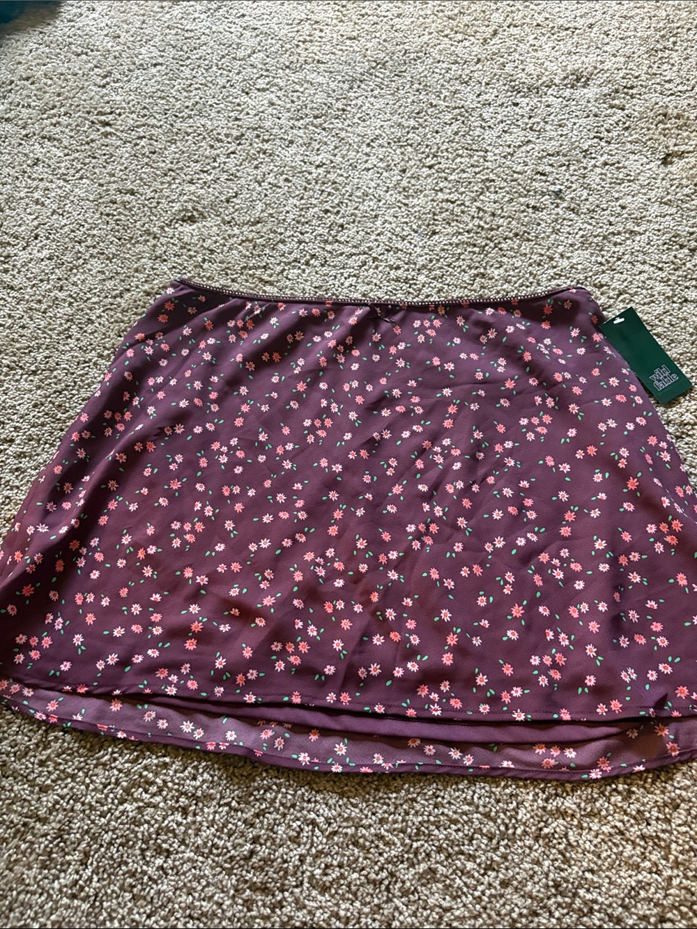 Women’s Floral Mini Skirt in Plum